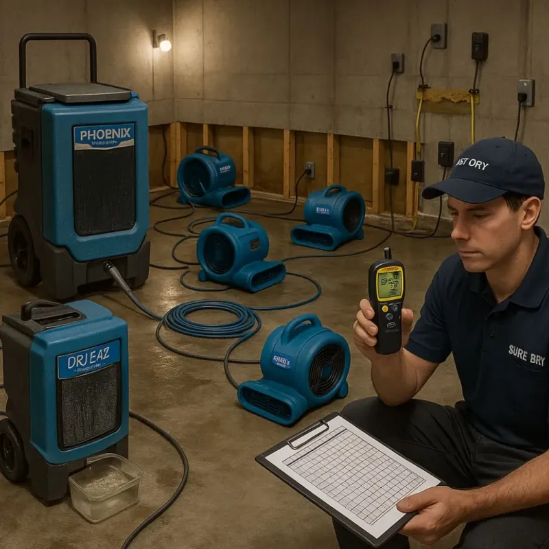 Structural Drying and Dehumidification process in White Oak, PA